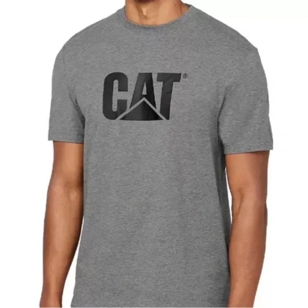 Caterpillar CAT Men's Trademark Logo T-Shirt Dark Heather Grey Size M Workwear
